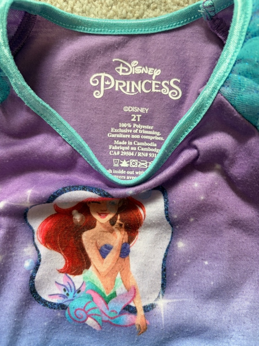 Disney Purple and Turquoise Ariel Mermaid Dress for Kids - Picture 4 of 5